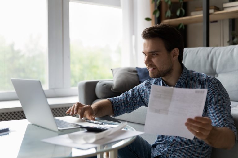 Man sitting at computer